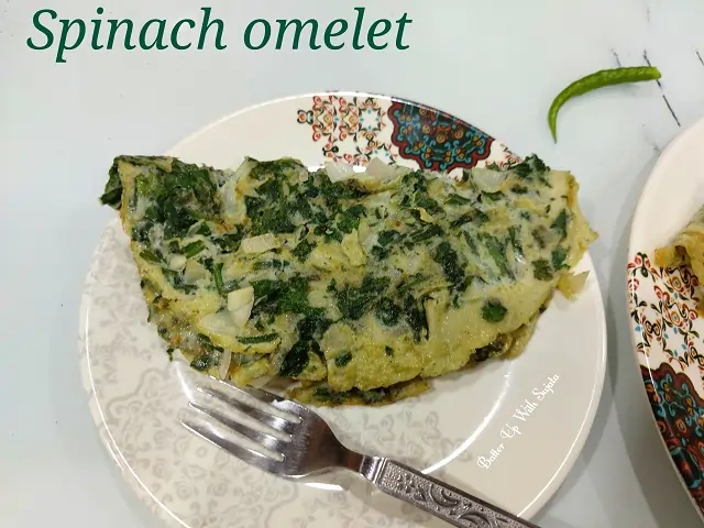Spinach Omelet Recipe or Palak Omelet Recipe | Healthy Breakfast